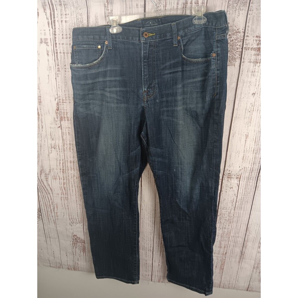 Lucky Brand Jeans Mens Sz 38x30 (L28) Blue Distressed Cotton